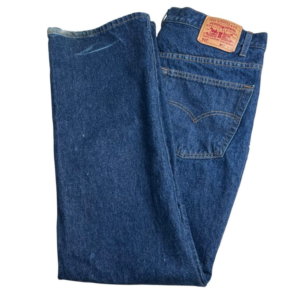 Vintage Levis‎ Mens 517 Bootcut 40X32 Dark Wash Cotton 1999 Y2K
